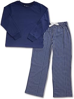 パジャマ・バスローブ house on the hill Pajamas Navy Stripe The Marina Pajama Set - Navy Bluebonnet – Hill House Home